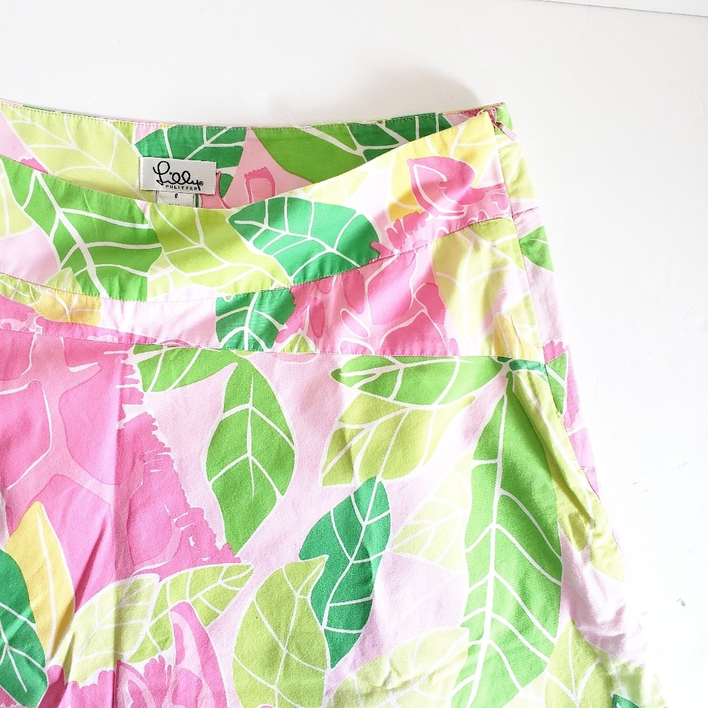 Lilly Pulitzer Floral White Label Skirt 8